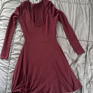 Maroon long sleeved dress
